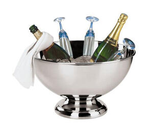 Champagner, Wein und Bierkühler für die nächste Party, Edelstahl, 38cm, H: 26cm, 9.5liter