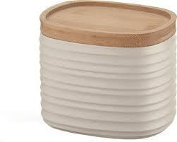 Teedose mit Holzdeckel und Silikondichtung. aus recycelten Einweg Petflaschen